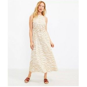 LOFT Women’s Tiger Print Midi Pocket Dress. Size M.